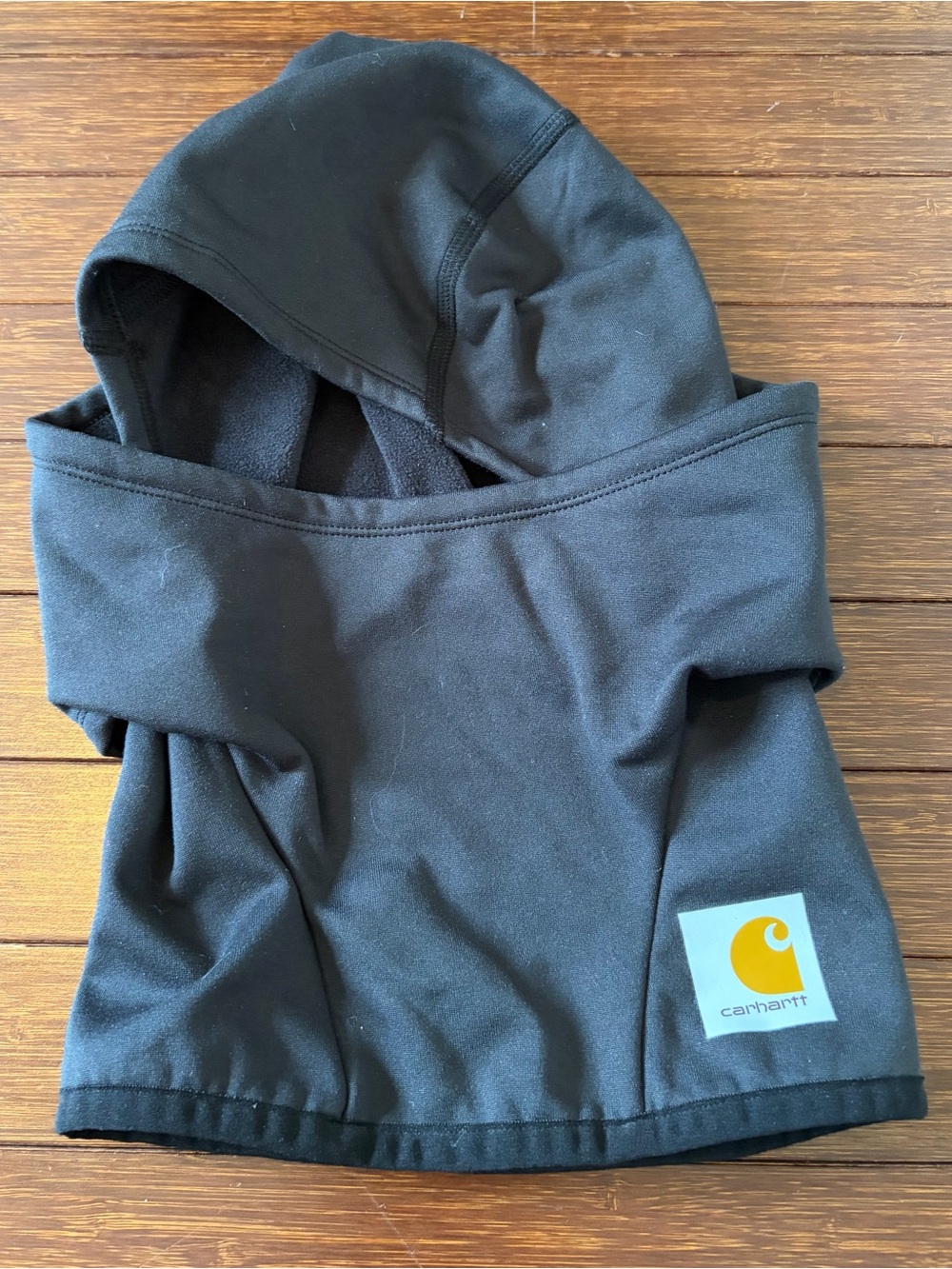 Carhartt Black Hooded Face Mask Balaclava with Yellow Logo